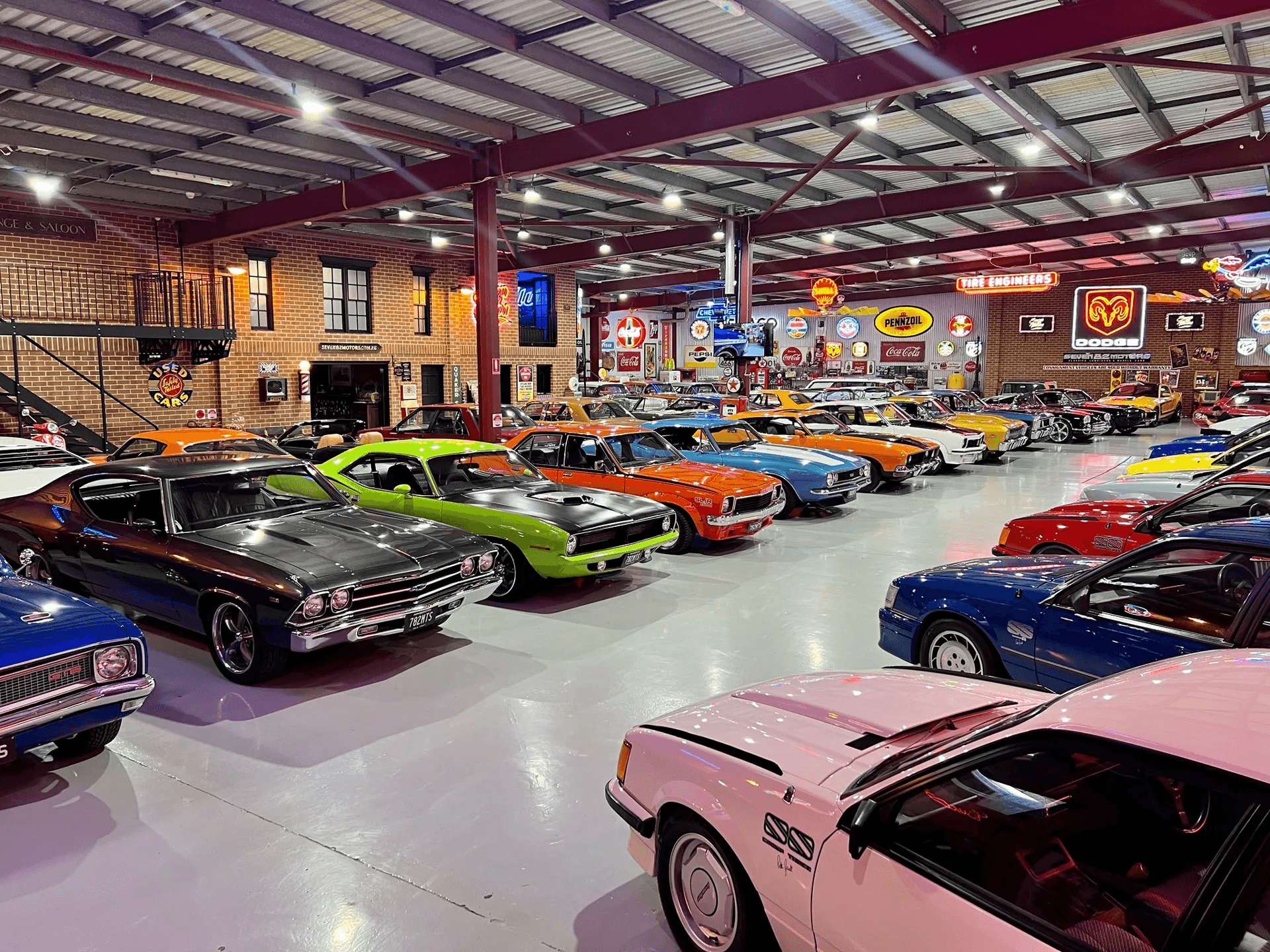 Classic muscle car on driveway